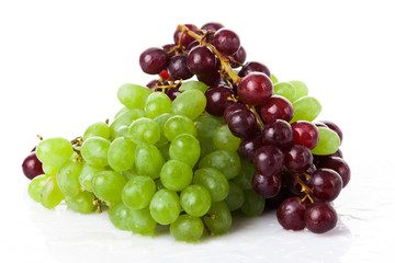 fresh rose and green grapes