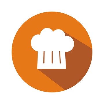 Icono gorro cocinero naranja bot&oacute;n sombra