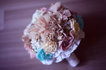 Wedding bouquet made of fabric