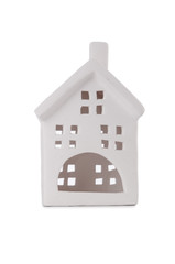 Clay toy house isolated on white