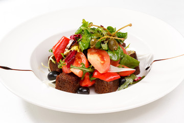 Beautiful salad with croutons