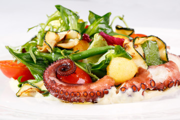 Fresh salad with octopus