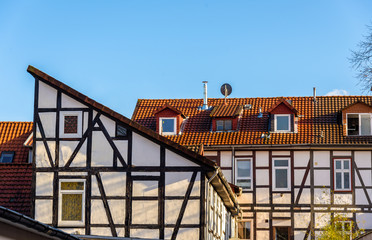 Fototapeta na wymiar Traditional timbered buildings in Gottingen - Germany, Lower Sax