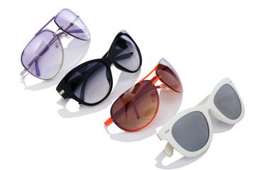 Elegant sunglasses isolated on the white