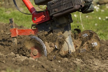 Hand plowing.