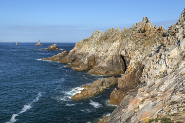 Fototapeta na wymiar Phare du Cap de la Pointe du Raz Bretagne