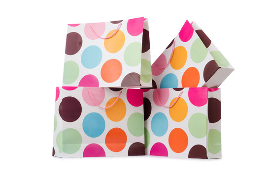 Gift bags isolated on the white background