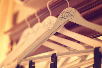 Groom's wooden hanger