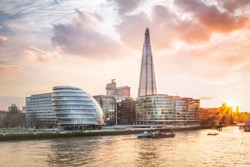 Foto auf Acrylglas London London City Hall mit Sonnenuntergang