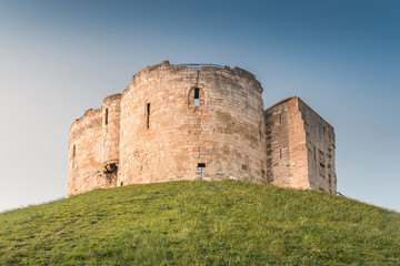 Fototapeta na wymiar Clifford's Tower on the Hill in Twilight located in York, UK