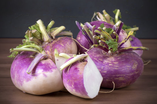 raw fresh red turnips