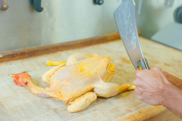 Butchering a chicken