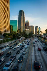 Cercles muraux Los Angeles Vue de l& 39 autoroute 110 depuis le pont de la 4e rue, au centre-ville