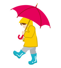 Child has an Umbrella,Isolated