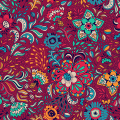Seamless pattern with flowers