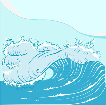 Blue foamy sea wave