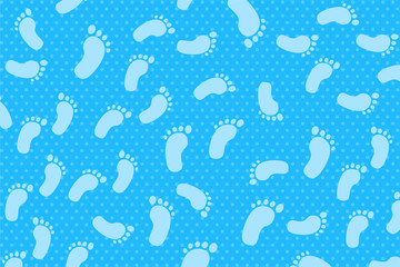 vector Background - baby foot print at dots background