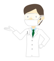 白衣の男性　研究者