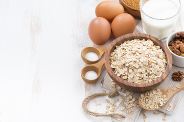 oat flakes and ingredients for making cookies