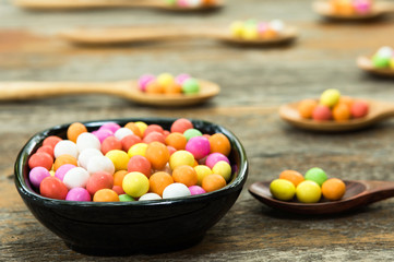 Colourful soybean candies eggs