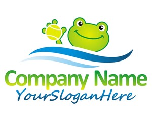 Naklejka premium frog toad tennis logo image vector