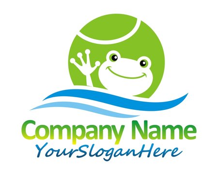 frog toad tennis logo image vector