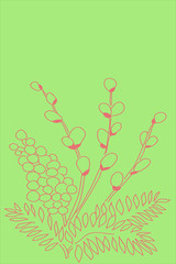 Greeting card with flowers.