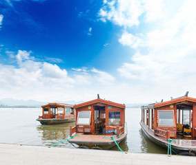 Traditional ship at the Xihu (West lake), Hangzhou, China