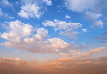 The sunset red clouds