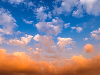 The sunset red clouds