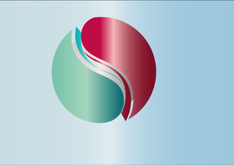 Logo Design vor blauem Hintergrund