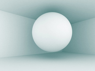 Abstract Sphere In Empty Architecture Interior Background