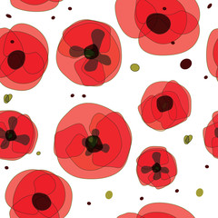 Panele Szklane Podświetlane  wektor abstrakcyjny wzór bezszwowe kreatywny czerwony kwiat