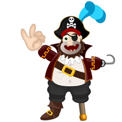 Friendly pirate funny cartoon illustration