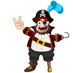 Friendly pirate funny cartoon illustration