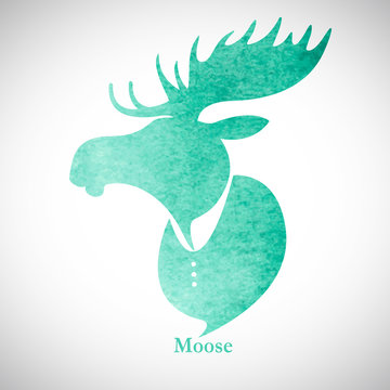 Moose_head_Watercolor_silhouette