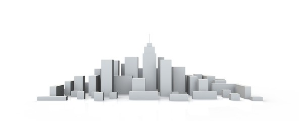 Fototapeta premium Architectural 3D model miniature downtown perspective