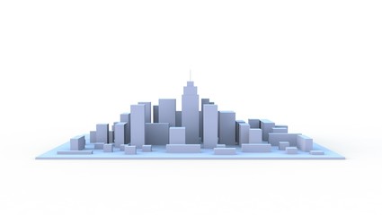 Architectural 3D model miniature downtown perspective