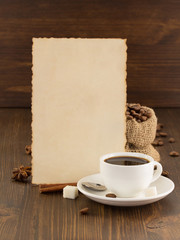 coffee concept on wood