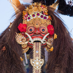 Closeup of traditional Balinese Barong mask in Indonesia © OlegD