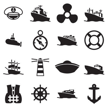 boat and ship symbols and icon