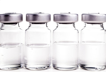 Medical vials of clear liquid