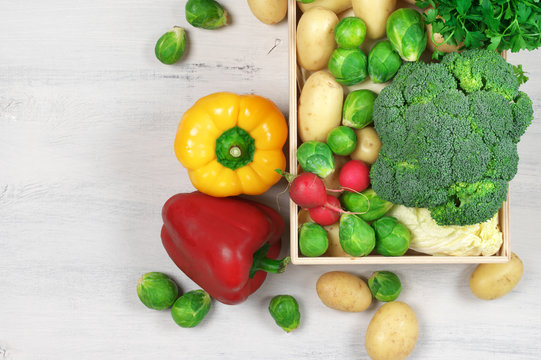 Various vegetables in box
