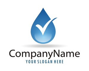 water droplets checklist logo image vector