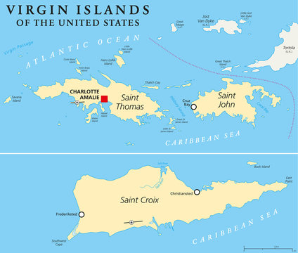 United States Virgin Islands Political Map