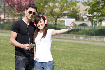 Couple Having Fun with Smartphone Photography