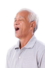 Obraz premium old man yawning