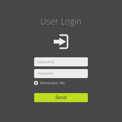 green button user login page
