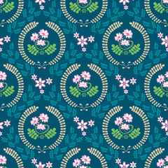 春の花「レンゲ草」スクエア形状B(グリーン背景-基本サイズ）