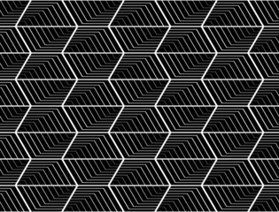 Design seamless monochrome hexagon geometric pattern